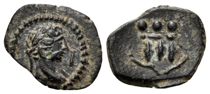 EGYPT. Alexandria. Trajan, 98-117. (Bronze, 10 mm, 0.43 g, 12 h). Laureate head ...