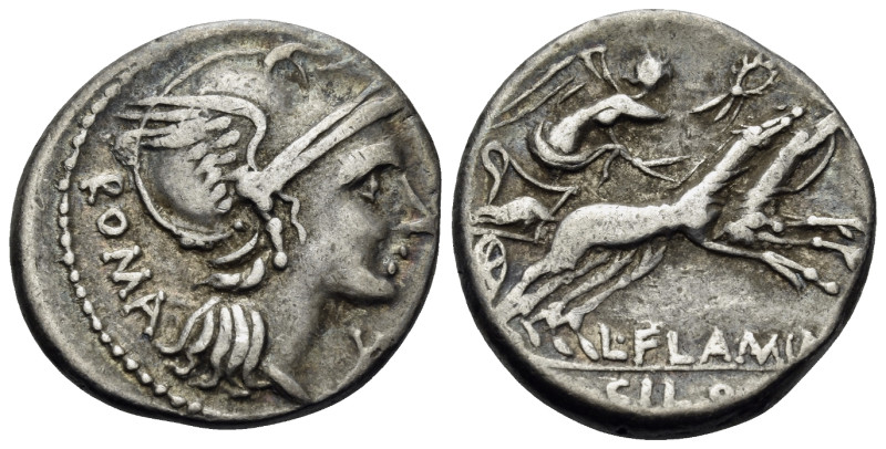L. Flaminius Chilo, 109-108 BC. Denarius (Silver, 19 mm, 3.88 g, 5 h), Rome. ROM...