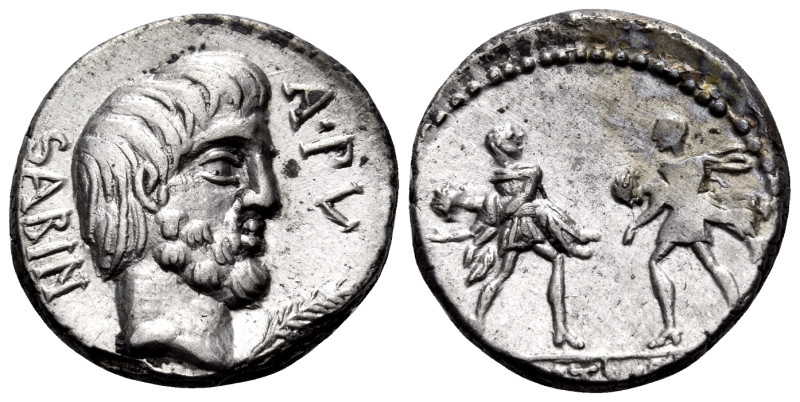 L. Titurius L.f. Sabinus, 89 BC. Denarius (Silver, 18 mm, 3.66 g, 11 h), Rome. S...