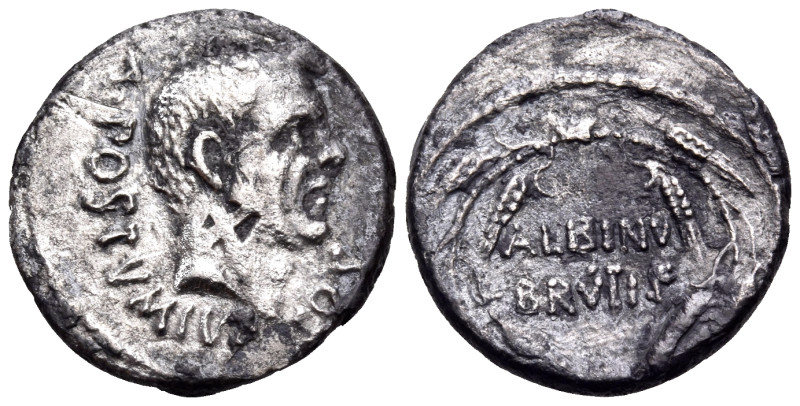Albinus Bruti f, 48 BC. Denarius (Silver, 18 mm, 3.56 g, 6 h), Rome. A·POSTVMIVS...