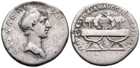 The Triumvirs. Octavian, 42 BC. Denarius (Silver, 19 mm, 3.12 g, 6 h), Restitution issue struck under Trajan, Rome, circa 112-113. CAESAR III VIR [R P...
