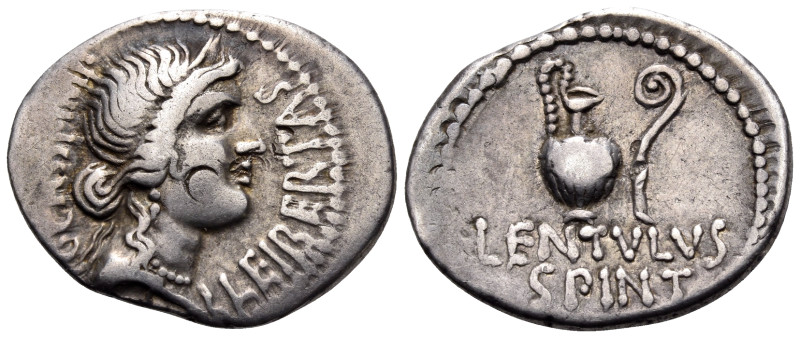 The Republicans. C. Cassius Longinus, 43-42 BC. Denarius (Silver, 20 mm, 3.65 g,...