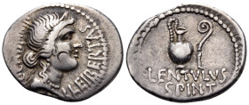 The Republicans. C. Cassius Longinus, 43-42 BC. Denarius (Silver, 20 mm, 3.65 g, 6 h), military mint moving with the army of Brutus and Cassius, possi...