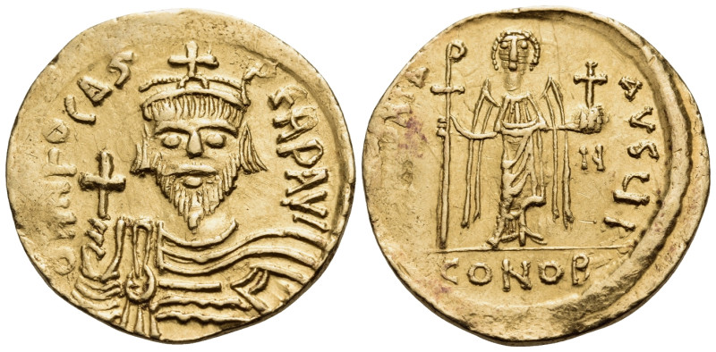 Phocas, 602-610. Solidus (Gold, 21 mm, 4.47 g, 7 h), Constantinople, I = 10th of...