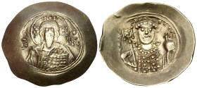 Michael VII Ducas, 1071-1078. Histamenon (Gold, 29.5 mm, 4.31 g, 6 h), Constantinople. IC-XC Bust of Christ Pantokrator facing, with cross nimbus, hol...