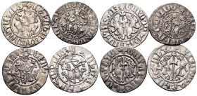 ARMENIA, Cilician Armenia. Royal. Levon I, 1198-1219. Tram (Silver, 11.58 g), Group lot of Levon I (3) and Oshin (1). 'Levon, King of the Armenians' o...