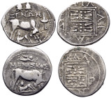GREEK, Illyria. Dyrrhachion. Circa 2nd-1st centuries BC. (Silver, 6.57 g). Lot of two (2) drachms from Dyrrachion, one struck under the magistrates Xe...