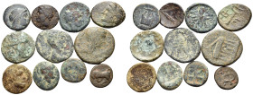 GREEK, Mainland Greece and Asia Minor. Circa 5th century BC-1st century AD. (Bronze, 34.75 g). Large lot of eleven (11) Greek bronzes, including coins...