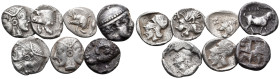GREEK, Mainland Greece and Asia Minor. Circa 5th-4th century BC. (Silver, 6.04 g). Lot of seven (7) Greek silver fractions, including coins from Ainos...