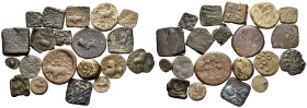 INDIA. 2nd century BC-5th century AD. (Bronze, 85.00 g). Large lot of twenty (20) bronze and lead coins and weights from India, all come with attribut...