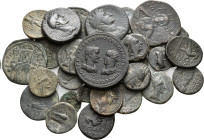 MISCELLANEA. 4th century BC-12th century AD. (Bronze, 177.00 g). A large lot of Thirty (30) bronze coins, including Greek, Roman Provincial, Byzantine...