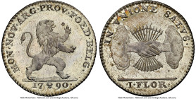 Insurrection Florin (Gulden) 1790-(b) MS66 NGC, Brussels mint, KM48. Mintage: 52,000. IN VNIONE SALVS variety. Angel face mintmark. NGC Top pop. HID09...