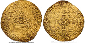Brabant. Philip I the Fair gold Florin ND (1494-1506) UNC Details (Cleaned) NGC, Antwerp mint, Fr-47 var, Delm-86, V&S-150. Scalloped inner border, sp...