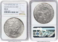 Gelderland. Provincial Lion Daalder 1674 MS62 NGC, KM15.4, Dav-4849, Delm-825 (R3). Dog mintmark. A scarce date of issue, this stunning Mint State spe...
