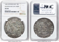 Gelderland. Provincial Rijksdaalder 1656-(Dog) AU58 NGC, KM16.3, Dav-4828, Delm-938 (R2). Featuring mottled lavender tones. HID09801242017 © 2024 Heri...