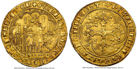 Holland. William VI gold Écu d'Or au chaise ND (1404-1417) UNC Details (Obverse Scratched) NGC, Fr-112, Delm-731, V&S-1176. 3.73gm. An attainable exam...