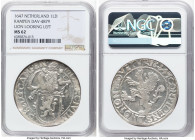 Kampen. Provincial Lion Daalder 1647 MS62 NGC, Kampen mint, KM42.2, Dav-4879, Delm-862. Knight facing left. Lily mintmark. Despite age, bold devices r...