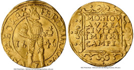 Kampen. Provincial gold Ducat 1646 AU Details (Edge Filing) NGC, Kampen mint, KM44, Delm-1117, V&S-1597 (R4). In the name of Ferdinand III. Rare first...