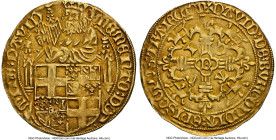 Utrecht - Bishopric. David of Burgundy gold Gulden ND (1455-1496) AU Details (Obverse Spot Removed) NGC, Utrecht mint, Fr-191, Delm-941 (R2), V&S-1393...