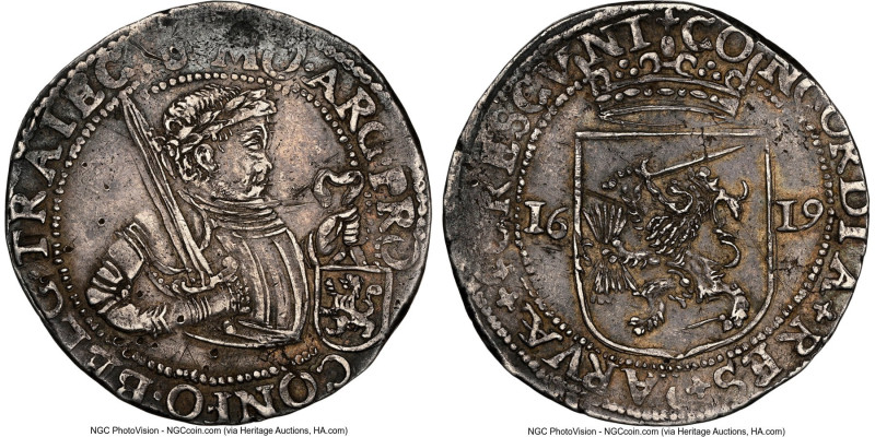 Utrecht. Provincial 1/2 Rijksdaalder 1619 AU Details (Damaged) NGC, Utrecht mint...