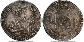 Utrecht. Provincial 1/2 Rijksdaalder 1619 AU Details (Damaged) NGC, Utrecht mint, KM11.1, Delm-982. Lovely smoke and plum tones are complemented by ta...