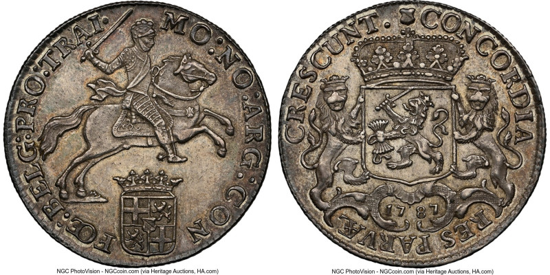 Utrecht. Provincial 1/2 Ducaton (1/2 Silver Rider) 1787 MS63+ NGC, Utrecht mint,...