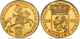Utrecht. Provincial gold 14 Gulden (Golden Rider) 1760 UNC Details (Cleaned) NGC, Utrecht mint, KM104, Delm-970, V&S-1429. HID09801242017 © 2024 Herit...