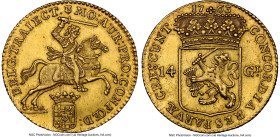Utrecht. Provincial gold 14 Gulden (Golden Rider) 1763 AU58 NGC, Utrecht mint, KM104, Delm-970, V&S-1429. Last year of type. HID09801242017 © 2024 Her...