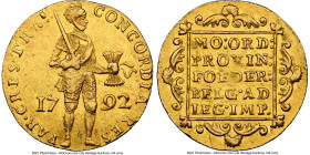 Utrecht. Provincial gold Ducat 1792 AU58 NGC, Utrecht mint, KM7.4, Delm-965, V&S-1423. An attainable example of this elusive type. HID09801242017 © 20...