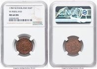 West Friesland. Provincial Duit 1780 MS64 Brown NGC, Medemblik mint, KM125, PW-Wf71. Rose mintmark. Tied for the highest grade at NGC. HID09801242017 ...