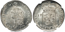 West Friesland. Provincial silver Ducat (Rijksdaalder) 1757-Rooster MS65 NGC, KM128.1, Dav-1846. Featuring enchanting cartwheel luster and a glossy, a...