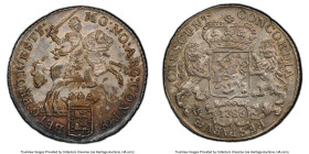 West Friesland. Provincial 1/2 Ducaton (1/2 Silver Rider) 1786 AU58+ PCGS, KM140.2, Delm-1050. An elusive fractional from this rider series, with dram...