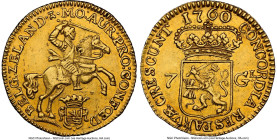 Zeeland. Provincial gold 7 Gulden (1/2 Golden Rider) 1760 AU58 NGC, Middelburg mint, KM96, Delm-890, V&S-1341. HID09801242017 © 2024 Heritage Auctions...