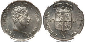 Kingdom of Holland. Louis Napoleon 50 Stuivers 1808-(Bee) MS65 NGC, Utrecht mint, KM28, Dav-228. Bright argent surfaces display bold devices and eye-c...