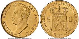 Willem I gold 5 Gulden 1826-B UNC Details (Cleaned) NGC, Brussels mint, KM60, Delm-1186, Schulman-197, V&S-1712. HID09801242017 © 2024 Heritage Auctio...