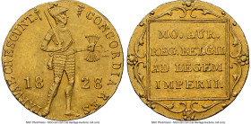 Willem I gold Ducat 1828/7 MS62 NGC, Utrecht mint, KM50.1, Delm-1188, Schulman-212a (R2), V&S-1715, NGC Top Pop. A stunning example of this type, exhi...