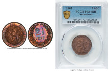 Wilhelmina copper Proof 2 1/2 Cent 1905 PR64 Red and Brown PCGS, Utrecht mint, cf. KM134 (business strike), cf. Schulman-952 (same). One of only three...