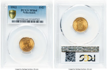 Wilhelmina gold 5 Gulden 1912 MS64 PCGS, Utrecht mint, KM151. HID09801242017 © 2024 Heritage Auctions | All Rights Reserved www.HA.com/TexasAuctioneer...