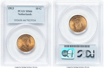 Wilhelmina gold 10 Gulden 1913 MS66 PCGS, Utrecht mint, KM149. HID09801242017 © 2024 Heritage Auctions | All Rights Reserved www.HA.com/TexasAuctionee...