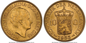 Wilhelmina gold 10 Gulden 1933 MS64 NGC, Utrecht mint, KM162. HID09801242017 © 2024 Heritage Auctions | All Rights Reserved www.HA.com/TexasAuctioneer...