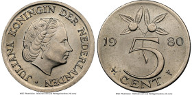Juliana Mint Error - Foreign Blank 5 Cent 1980 MS65 NGC, Utrecht mint, cf. KM181. 3.0gm. HID09801242017 © 2024 Heritage Auctions | All Rights Reserved...