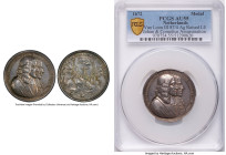 "Murder of the de Witt Brothers" silver Medal 1672 AU55 PCGS, Van Loon-III-87.4 (French ed. 81.4), Saunders/Vanhoudt 1672.44. Unsigned, attributed to ...