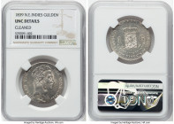Dutch Colony. Willem I Gulden 1839 UNC Details (Cleaned) NGC, Utrecht mint, KM300a, Scholten-616. A scarce and desirable NEI type with thus much detai...