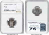 Dutch Colony. Willem III Proof 1/4 Gulden 1854 PR62 NGC, Utrecht mint, KM305.1, cf. Scholten-749 (business strike). This handsome specimen features a ...