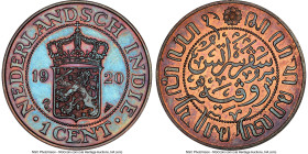 Dutch Colony. Wilhelmina Proof Cent 1920 PR64 Brown NGC, Utrecht mint, cf. KM315 (business strike), cf. Scholten-891 (same). Impeccable Proof finish, ...