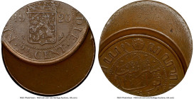 Dutch Colony. Wilhelmina Mint Error - Struck 35% Off Center 2-1/2 Cents 1920-(u) AU55 Brown NGC, Utrecht mint, KM316, Scholten-874. HID09801242017 © 2...