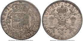 Brabant. Charles II silver Patagon 1700 AU58 NGC, Antwerp mint, KM107.1, DAV-4498. Highest graded at NGC of this seldom-seen type. HID09801242017 © 20...