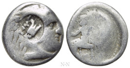 THRACE. Byzantion. Countermarked on a Drachm in the name and types of Alexander III 'the Great' (336-323 BC)