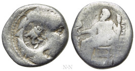 THRACE. Byzantion. Countermarked on a Drachm in the name and types of Alexander III 'the Great' (336-323 BC)