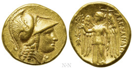 KINGS OF MACEDON. Alexander III 'the Great' (336-323 BC). GOLD Stater. 'Amphipolis'